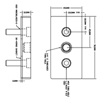32-459014G-1 MODULAR SOLUTIONS PNEUMATIC PLATE 45MM X 90MM WITH GASKET 1/4 G THREADED CENTER THRU HOLE